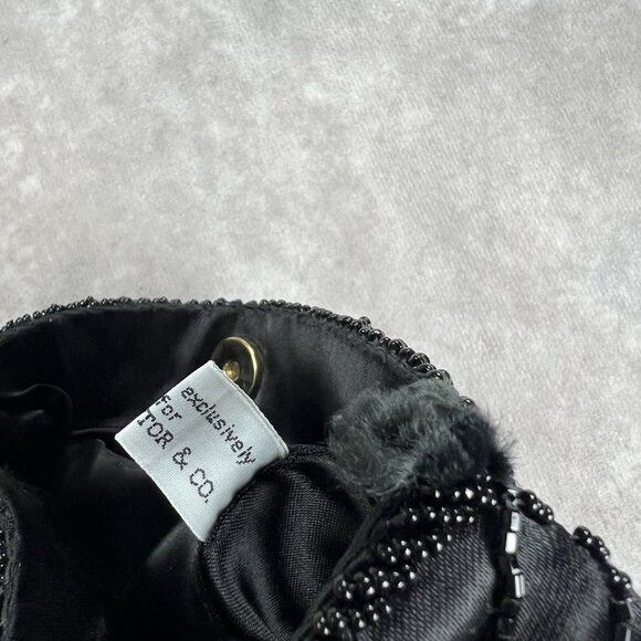 Maxfactor & Co. VTG Black Beaded Evening Clutch – Handmade – Strap Removed - Picture 3 of 6